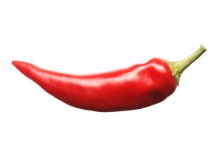 Billedet viser en rød chilifrugt.